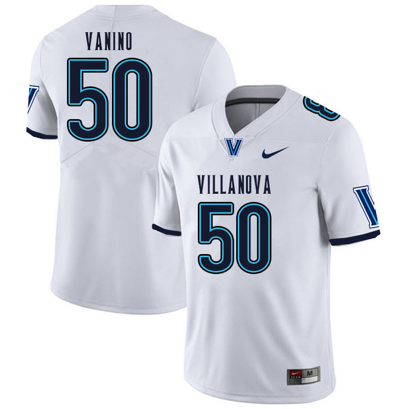 Men #50 Adam Vanino Villanova Wildcats College Football Jerseys Sale-White - Click Image to Close